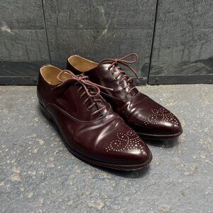MAISON MARGIELA dark burgundy leather wingtip oxford shoes